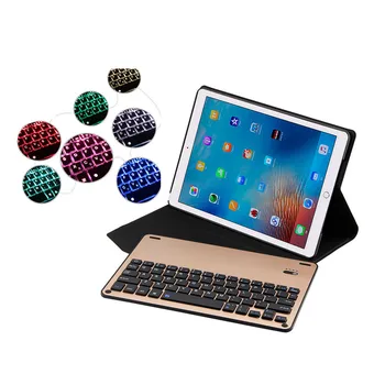 Smart Case til iPad Pro 10.5 7 Farver Baggrundsbelyst Lys Trådløse Bluetooth-Tastatur Cover til iPad Pro 10.5 Flip Læder Stå