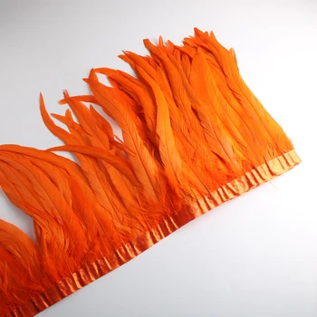 Smuk 10 M 10-12 tommer Bredde Rooster Tail Feather Trim Coque Fjer Trimming For Håndværk Kjole Nederdel Kostumer Plumes