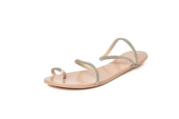 Stor Størrelse 9 10 11 12 sommer flade sandaler damer kvinder sko-kvinde fladbundede Vand Boret Bælte
