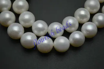 Stor Størrelse Naturlig Hvid ferskvand Perle FWP Runde Løse Perler 10~11mm / 11~12mm / 12~14mm