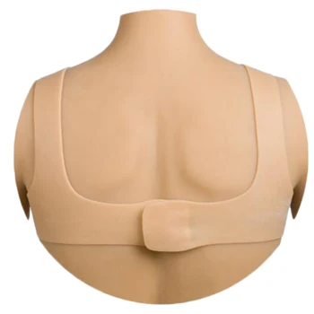 Stort bryst form F cup shemale drag queen falske silicium boobs silikone vest med hul fylde i latex puder