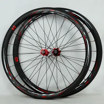 Vej cykel hjulsæt carbon fiber road sæt hjul 700C fat cirkel, forseglet leje cykel hjul 40mm rim