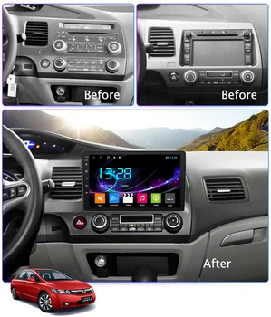 Wanqi ts9 4G +64G Android-10 Multi-Touch Bil dvd-Afspiller Til Honda civic 2006-2011 gps-navigation med indbygget dsp carplay