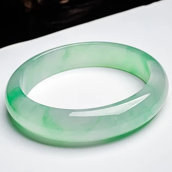 Zheru smykker naturligt lys grøn, to-farve Burmesiske jadeite 54 mm-64mm armbånd elegante prinsesse smykker, den bedste gave til mor, en