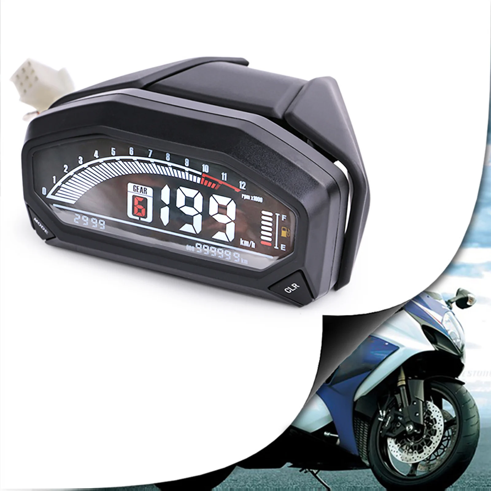 snatch rack bibel Universal Motorcykel LCD Digital Speedometer 1200 RPM 6 Gear Baggrundslys  Motorcykel Kilometerstand For 1,2,4 Cylindre Meter - Motorcykel tilbehør &  reservedele ~ Kinagrillvejle.dk
