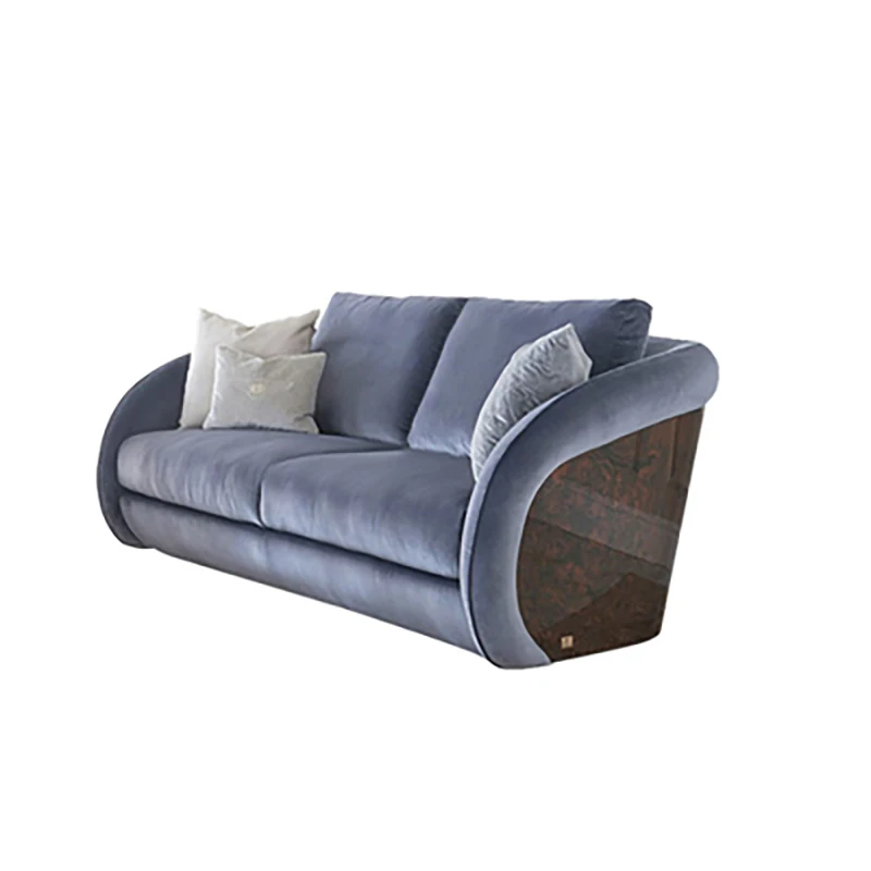 Lys luksus massivt træ stof sofa luksus italiensk Hong Kong style postmoderne læder sofa designer stil - Salg Kinagrillvejle.dk