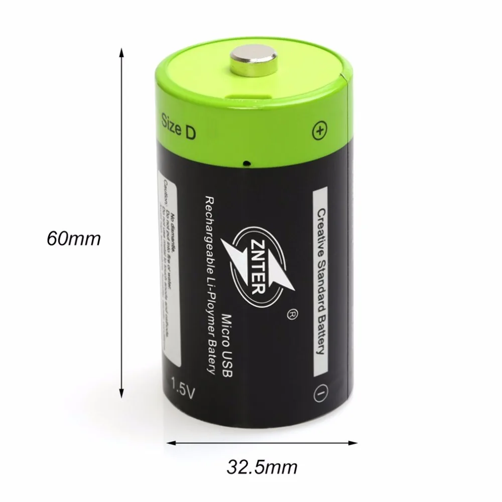 4stk/masse ZNTER 1,5 V 6000mWh Batteri-Micro-USB-Genopladelige Batterier D LR20 Batteri Til Drone Tilbehør - Batterier ~